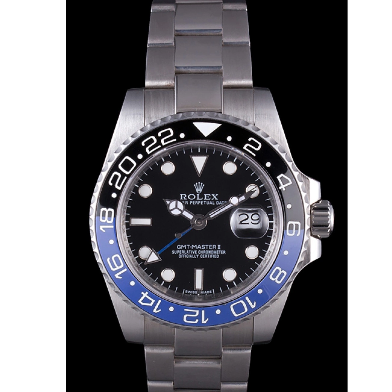 Aaa replica watch BLUE 2013 621393 Rolex rl431 BLACK MASTER GMT II BEZEL 0803